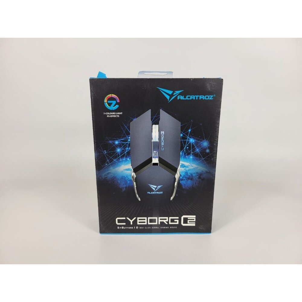 Alcatroz Cyborg 2 Pro 5 Button 2 Way Click PC Computer Laptop Gaming Mouse Black - Picture 1 of 11